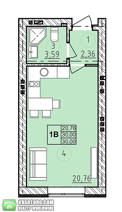Sell 1-room apartment. Буча, Мирная — photo 1
