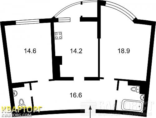 Sell 2-room apartment. Киев,  Днепровская наб — photo 2