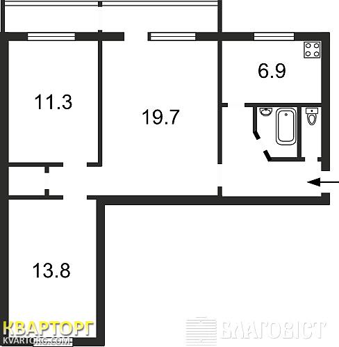 Sell 3-room apartment. Киев,  Давыдова бул — photo 2