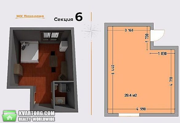 Sell 1-room apartment. Киев, Майкопская — photo 6