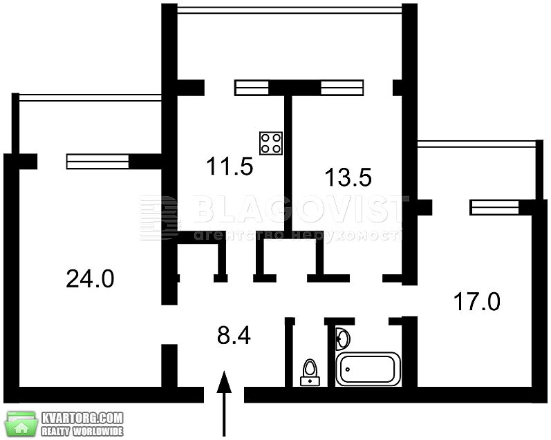 Sell 3-room apartment. Киев,  Верхняя — photo 2
