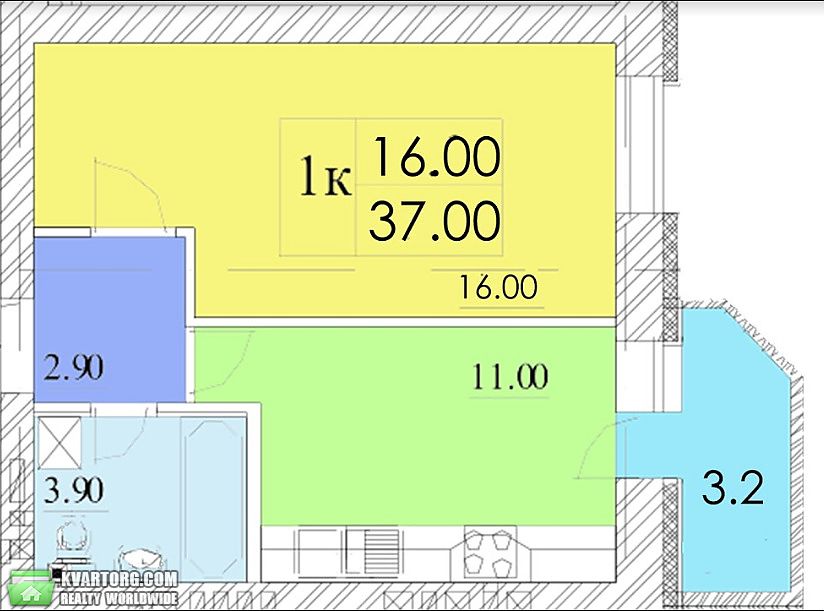 Sell 1-room apartment. Буча,  Гмыри — photo 1