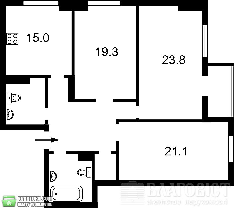 Sell 2-room apartment. Киев,  Щорса — photo 5