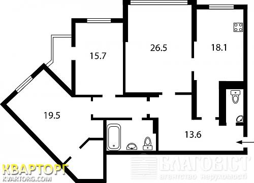 Sell 3-room apartment. Киев,  Срибнокильская — photo 1
