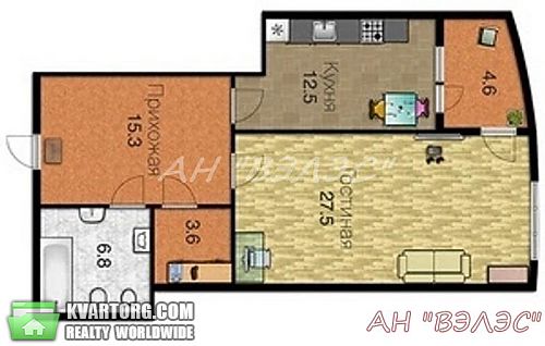 Sell 1-room apartment. Киев, Максима Кривоноса — photo 1