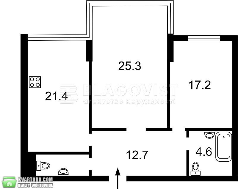 Sell 2-room apartment. Киев,  Днепровская наб — photo 1