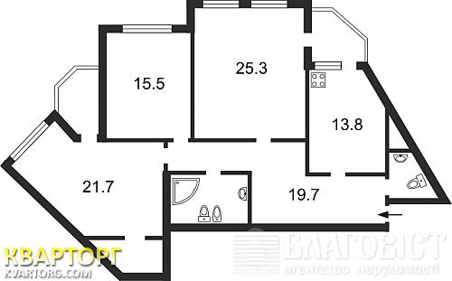 Sell 3-room apartment. Киев, М.Расковой — photo 2