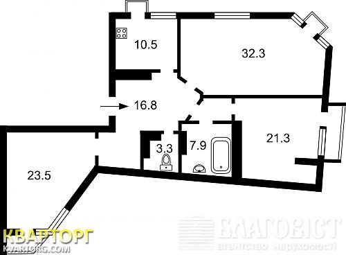 продам 3-комнатную квартиру. Киев,   Кривоноса - фото 2