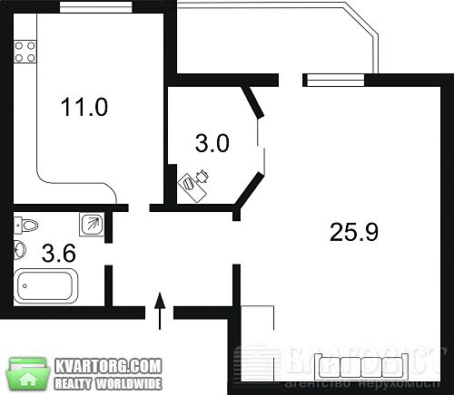 Sell 1-room apartment. Киев,  Никольско-Слободская — photo 9