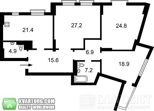Sell 3-room apartment. Киев, Щорса — photo 4