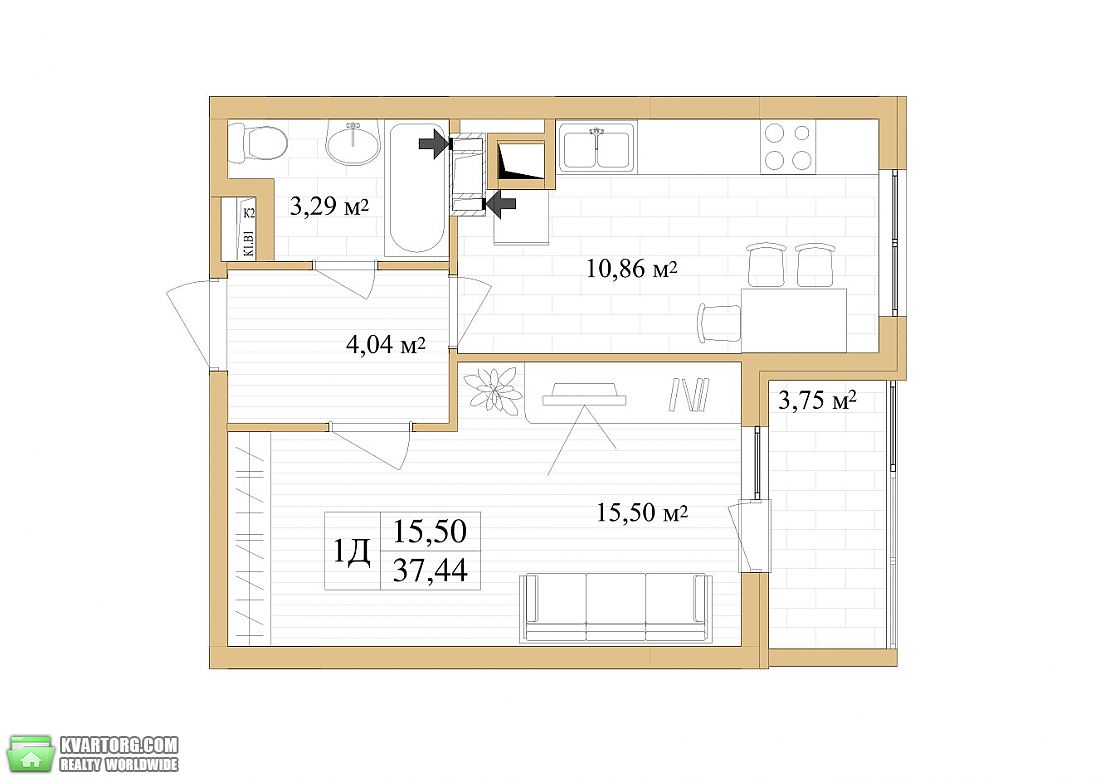 Sell 2-room apartment. Киев, Августина Волошина — photo 9