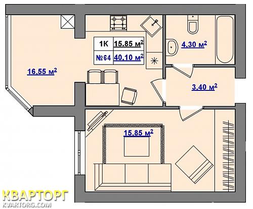 Sell 1-room apartment. Киев, Большая Окружная — photo 9