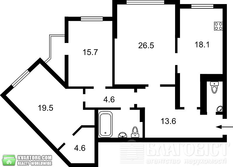 Sell 3-room apartment. Киев,  Срибнокильская — photo 2