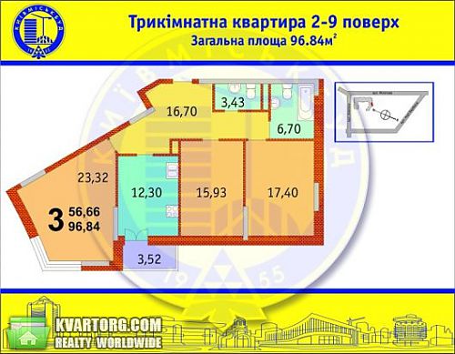 Sell 3-room apartment. Киев, Барбюса — photo 1