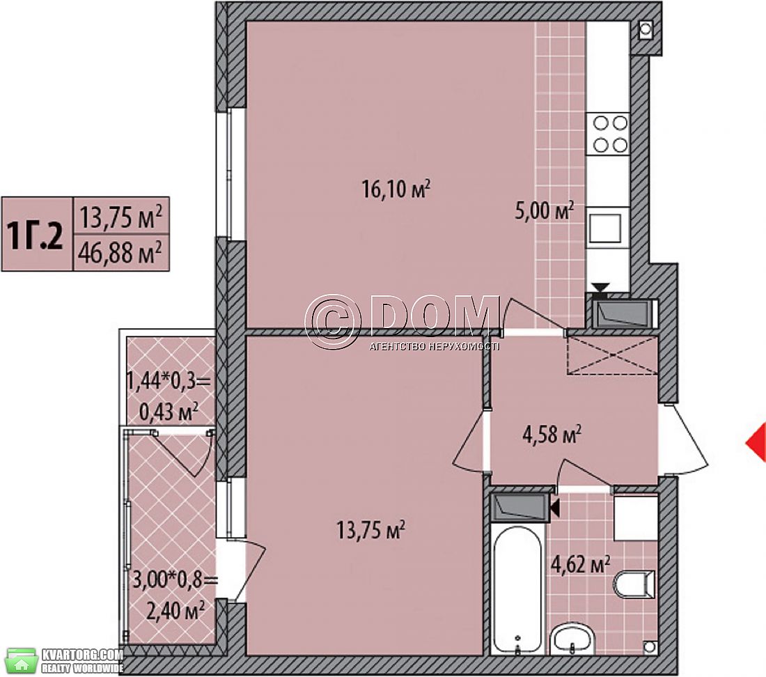 Sell 1-room apartment. Киев, вул. Івана Виговського — photo 9
