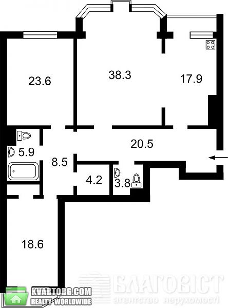 Sell 3-room apartment. Киев, Щорса — photo 8