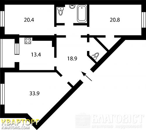 Sell 3-room apartment. Киев,  Днепровская наб — photo 2