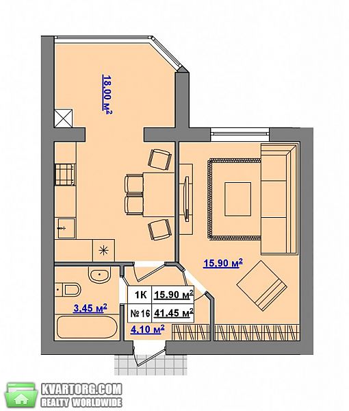 Sell 1-room apartment. Киев, Большая Окружная — photo 8