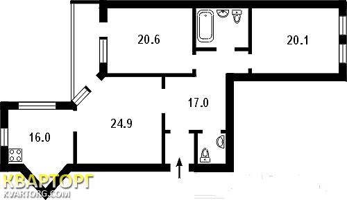 продам 3-комнатную квартиру. Киев,   Якира - фото 4