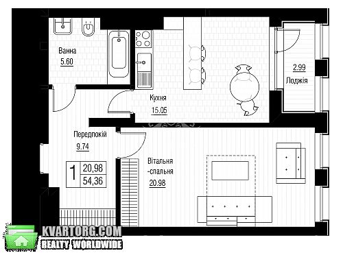 Sell 1-room apartment. Киев, Горького — photo 3