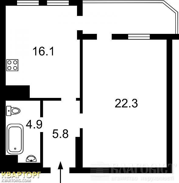 Sell 1-room apartment. Киев,  Ахматовой — photo 2