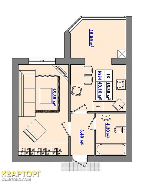 Sell 1-room apartment. Киев, Большая Окружная — photo 8