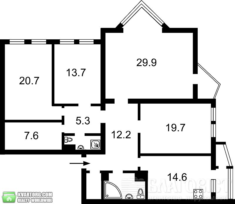 Sell 4-room apartment. Киев,  Луначарского — photo 9