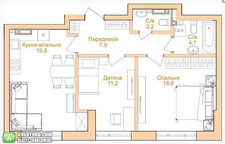 Sell 2-room apartment. Киев,  Тверской Тупик — photo 7