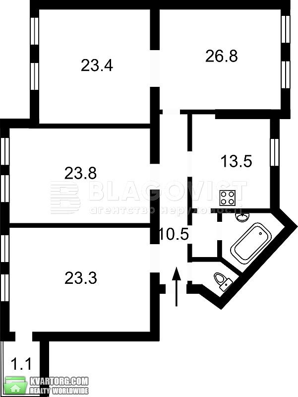 Sell 4-room apartment. Киев,  Институтская — photo 1