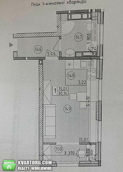 Sell 1-room apartment. Киев, Максимовича — photo 3