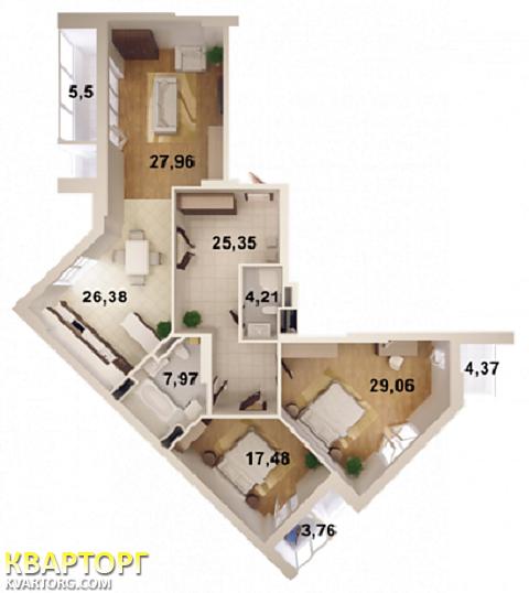 Sell 3-room apartment. Киев, Щорса — photo 1