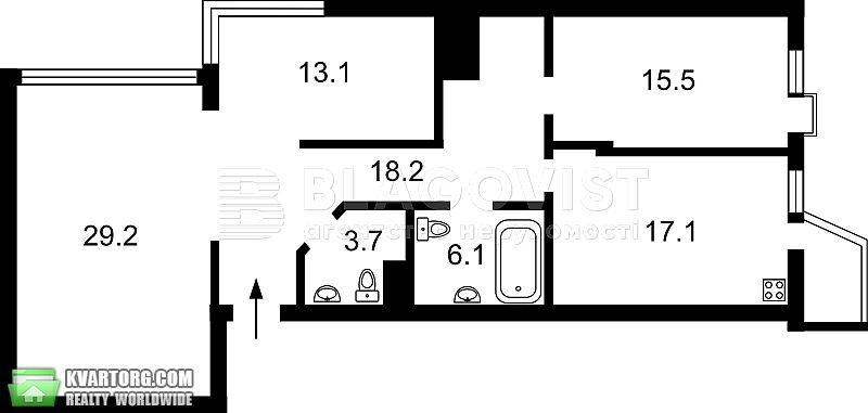 Sell 3-room apartment. Киев,  Ломоносова — photo 1