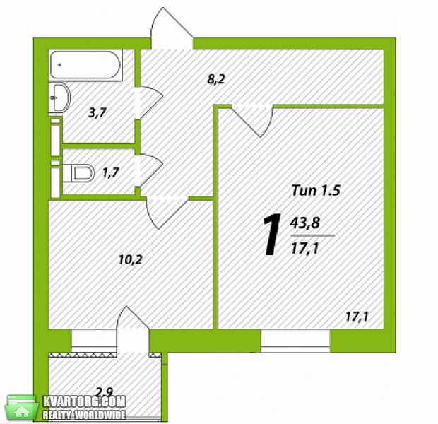 Sell 1-room apartment. Киев,  Комбинатная — photo 2