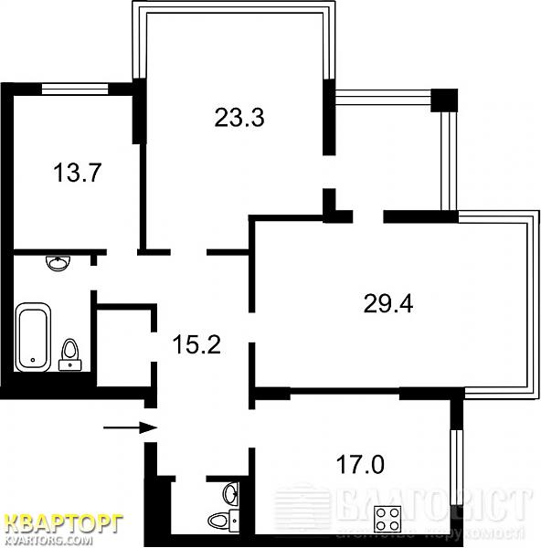 Sell 3-room apartment. Киев, Днепровская наб — photo 2