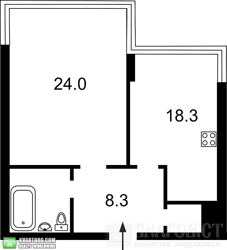 Sell 1-room apartment. Киев,  Днепровская наб — photo 2