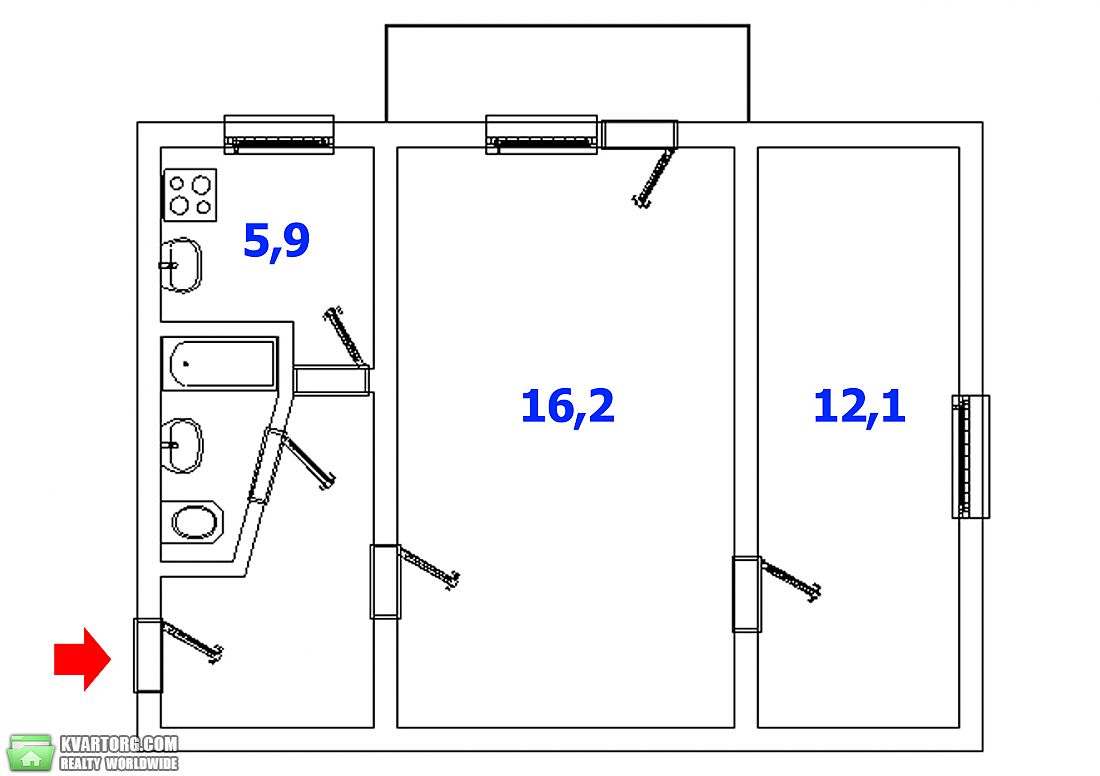 Sell 2-room apartment. Одесса, Лунный пер. — photo 1