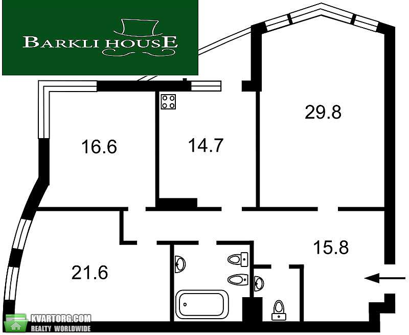 Rent out 3-room apartment. Киев, бульвар Леси Украинки — photo 10