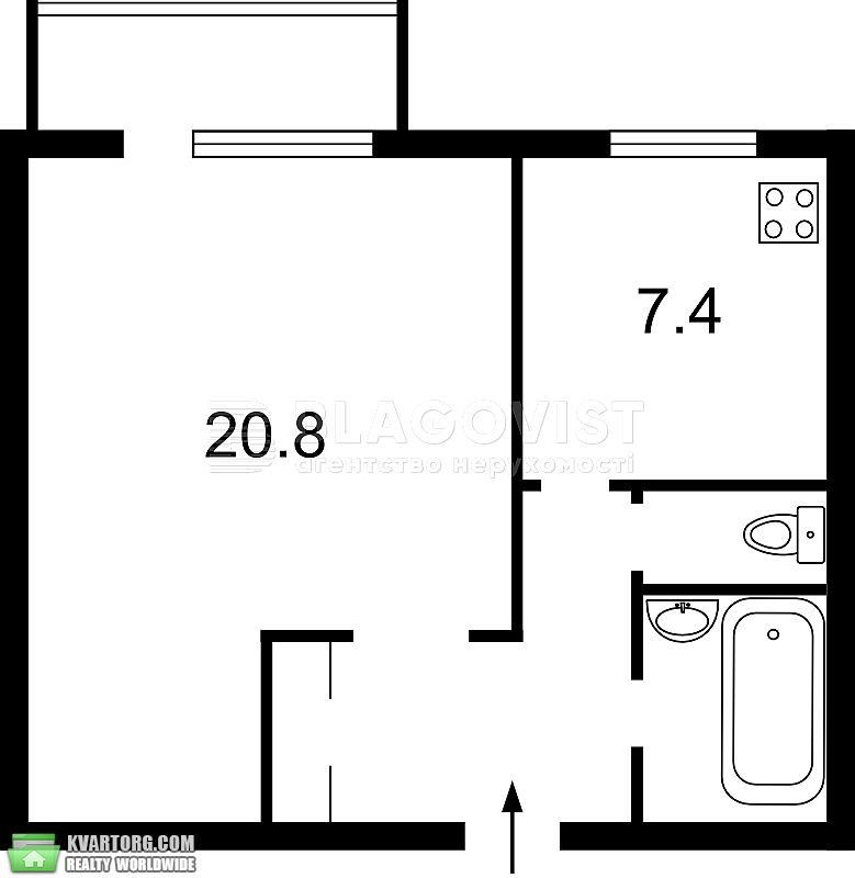 Sell 1-room apartment. Киев,  Привокзальная — photo 2