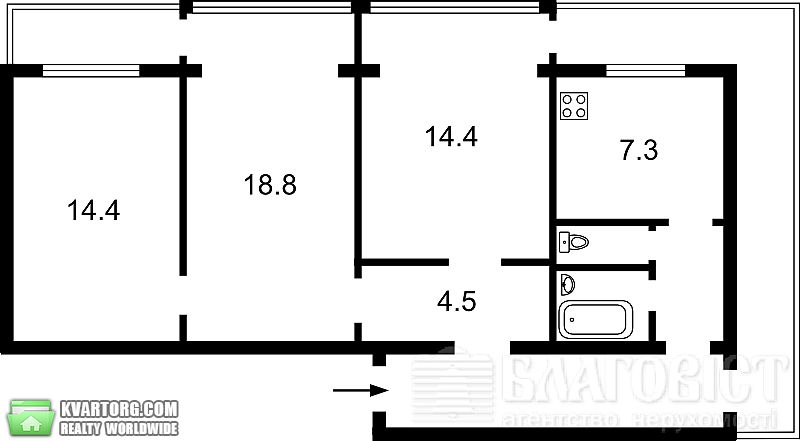 Sell 3-room apartment. Киев,  Щорса — photo 3