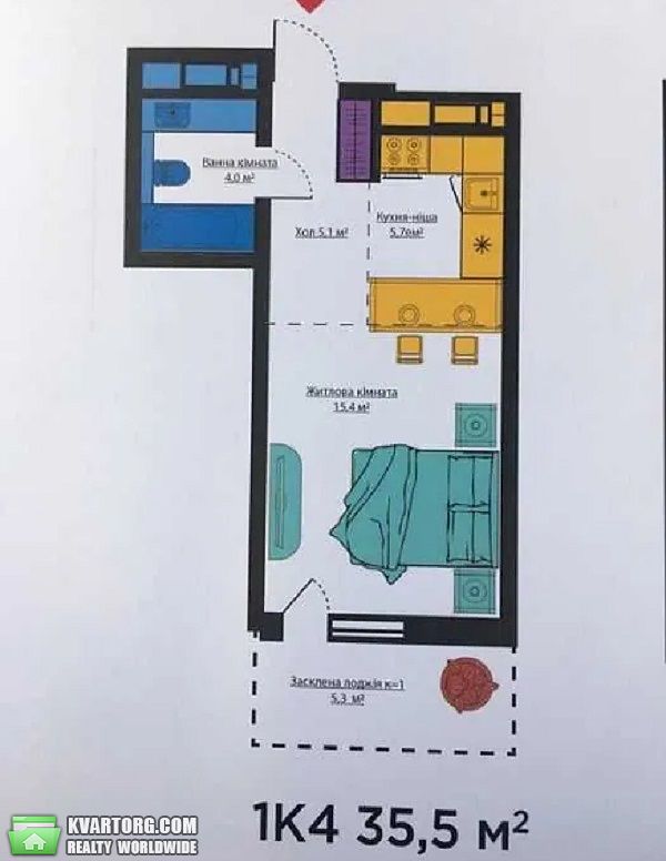 Sell 1-room apartment. Киев, Максимовича — photo 5
