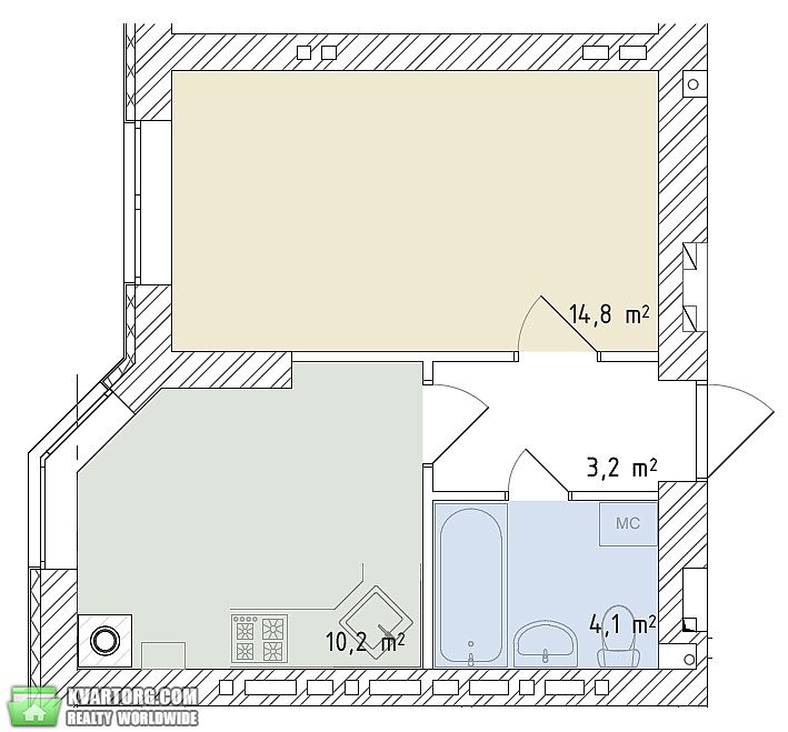 Sell 1-room apartment. Киев,  Львовская — photo 1