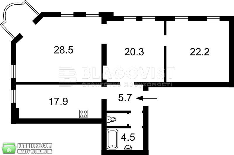 Sell 3-room apartment. Киев,  Богдана Хмельницкого — photo 1