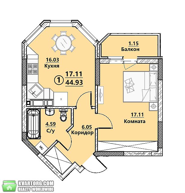 Sell 1-room apartment. Киев, Ватутина пр — photo 1