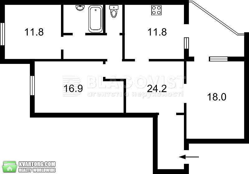 Sell 3-room apartment. Киев,  Лисковская — photo 9