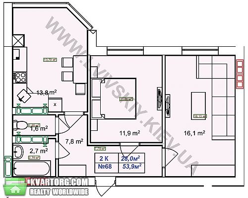 продам 2-комнатную квартиру. Киев,  Большая Окружная - фото 3