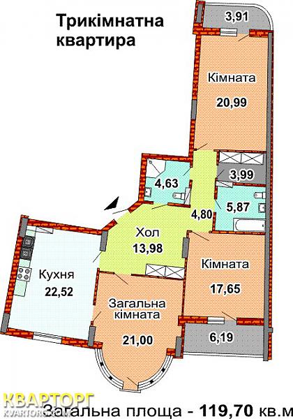 продам 3-комнатную квартиру. Киев,   Златоустовская - фото 1