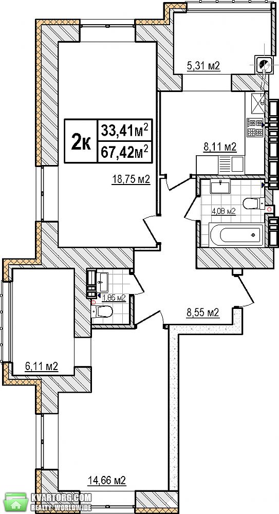Sell 2-room apartment. Киев,  Стуса — photo 1