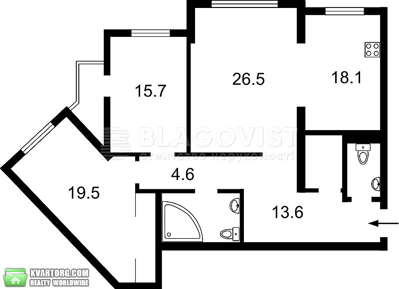Rent out 2-room apartment. Киев,  Срибнокильская — photo 1