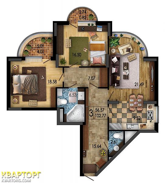 Sell 3-room apartment. Киев, Ломоносова — photo 4