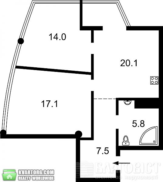 Sell 2-room apartment. Киев, Ломоносова — photo 5